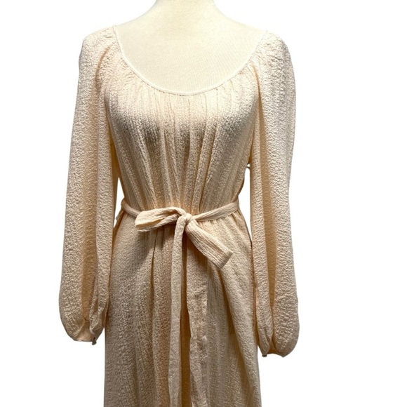 Reformation NWT Milana Blush Crepe Cotton Scoop Neck Long Sleeve Maxi Dress 8 - Picture 9 of 16